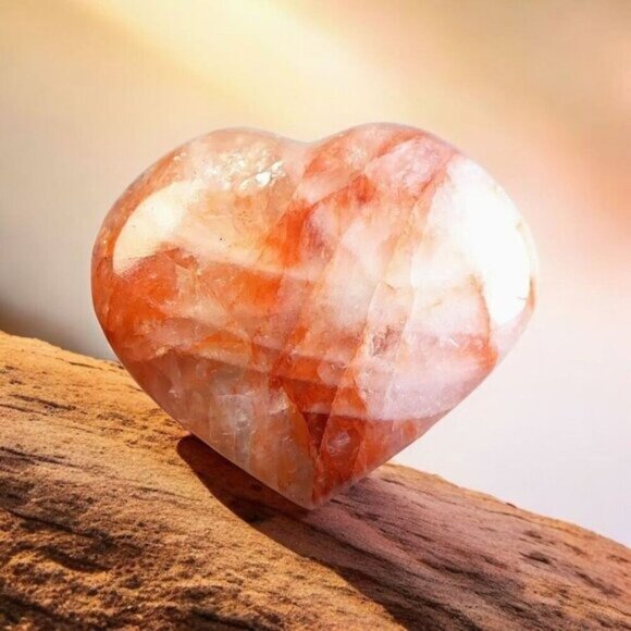 Fire Hematoid Quartz ✦ Rainbow Crystal Heart ✦ Grounding Focus Ritual NWT - Picture 7 of 13